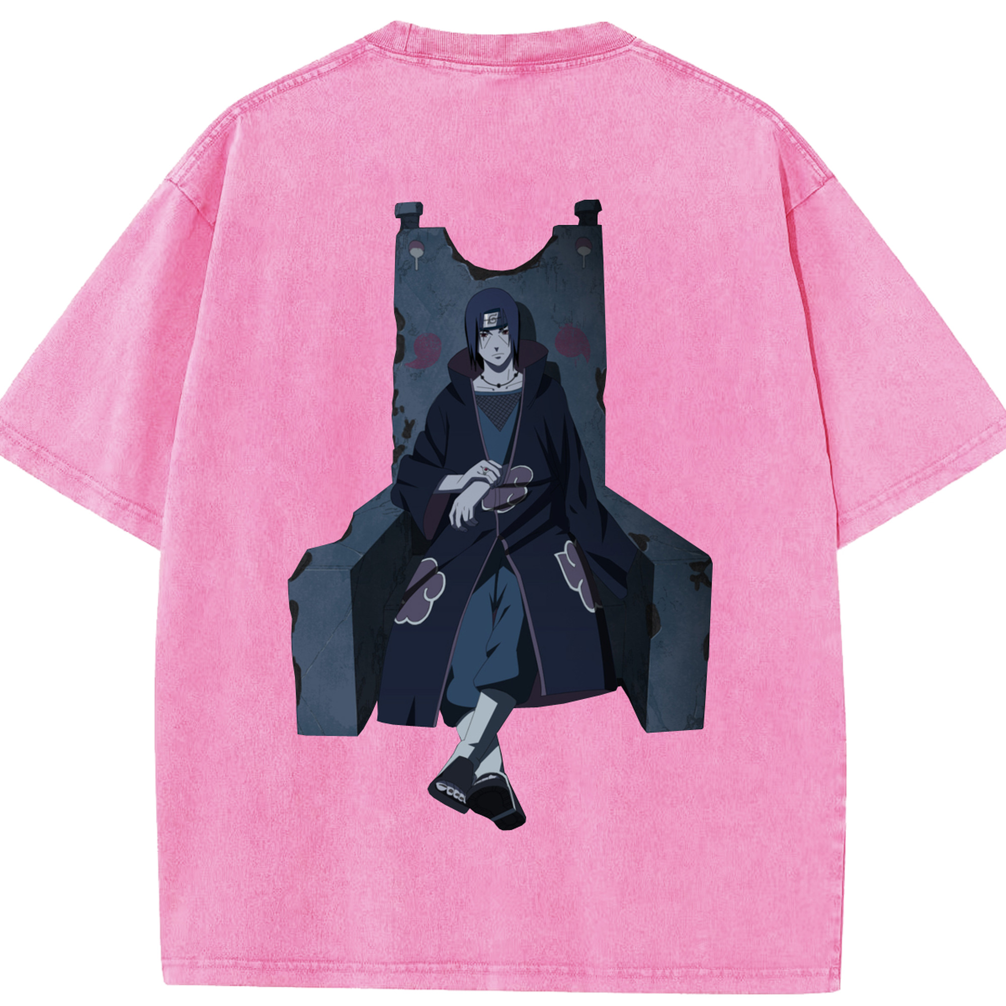 （画像用） NARUTO -ナルト- うちは イタチ Uchiha Itachi 綿100% ヴィンテージ風 半袖Tシャツ（背面プリント）